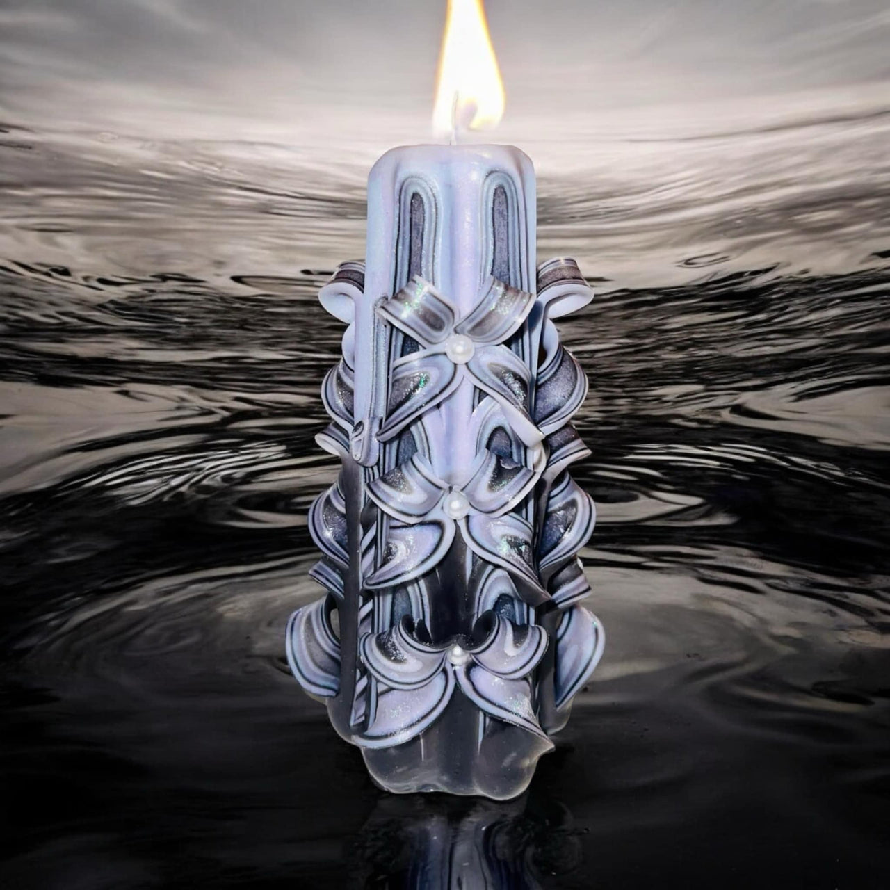 Handmade unscented carved candle -Cute design