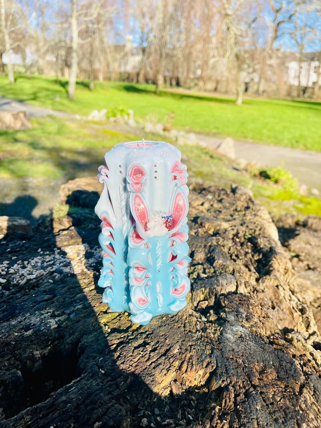 Handmade unicorn decorative candle with sculptural design