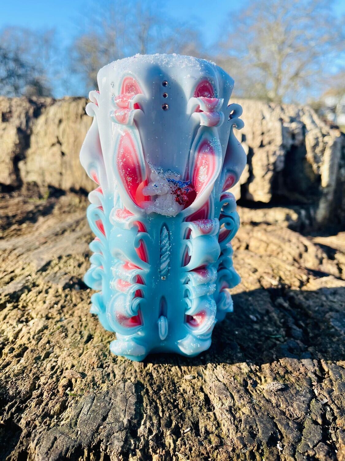 Handmade unicorn decorative candle with sculptural design