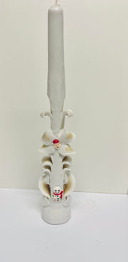 Angel carved candle, handmade and unscented