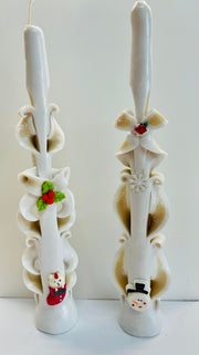 Angel carved candle, handmade and unscented