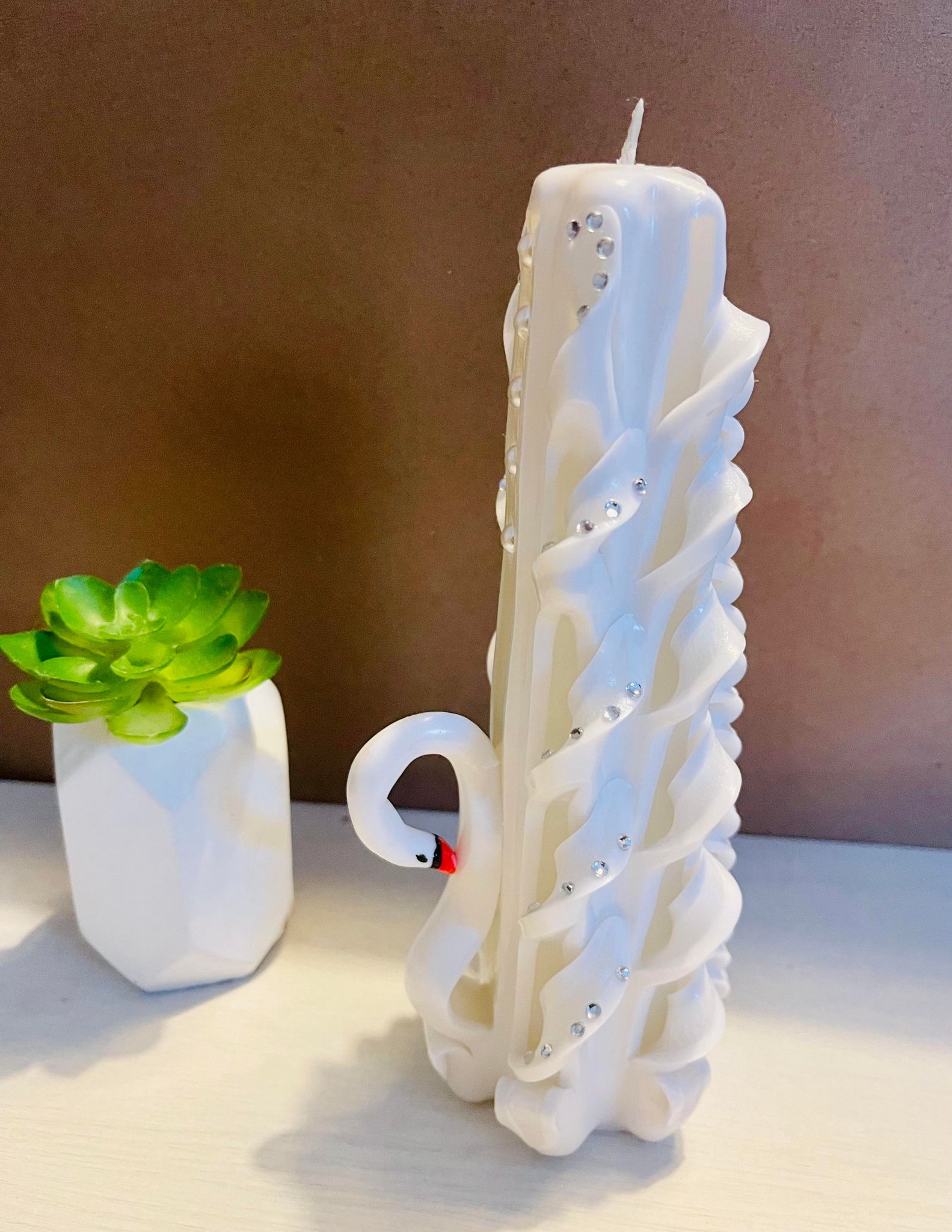 Handmade unicorn sculptural candle centerpiece design