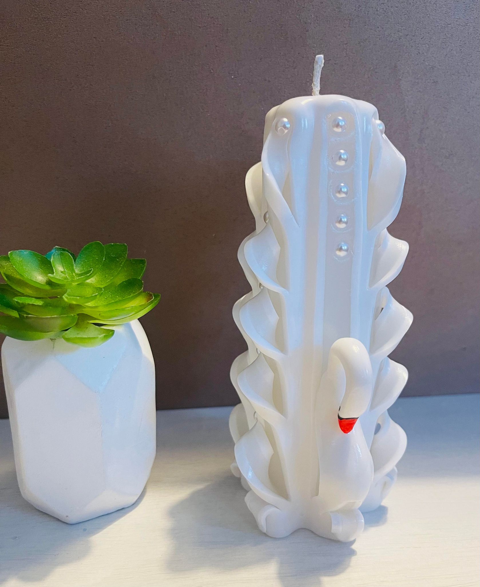 Handmade unicorn sculptural candle centerpiece design