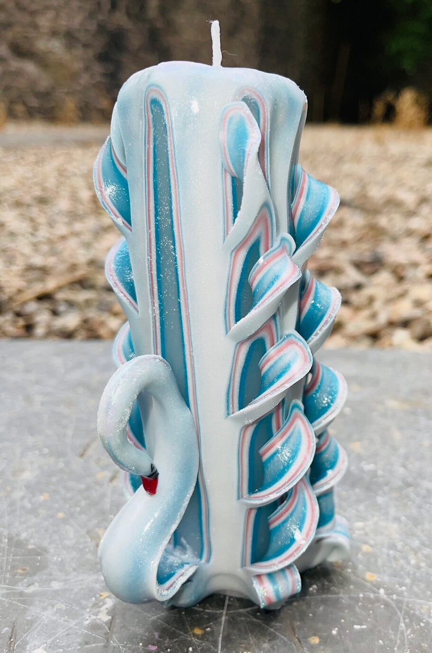 Handmade unicorn sculptural candle centerpiece design